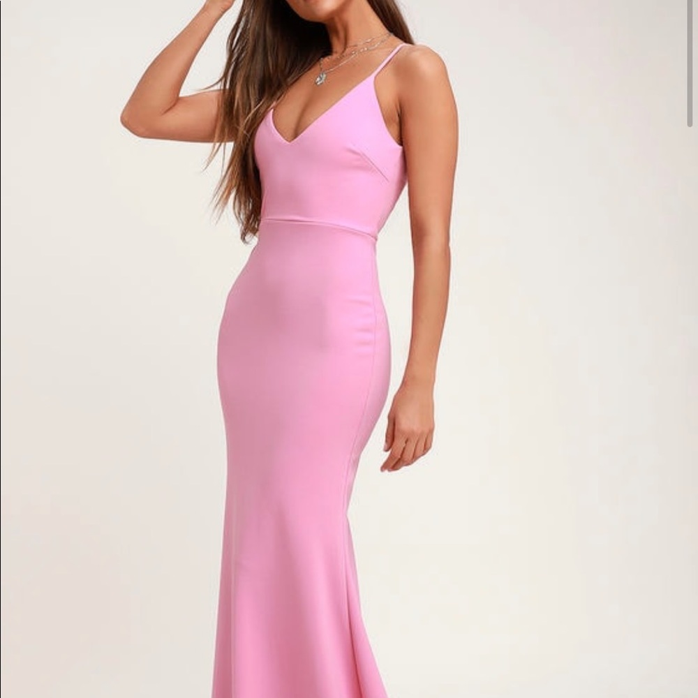 Lulus pink floor length maxi dress